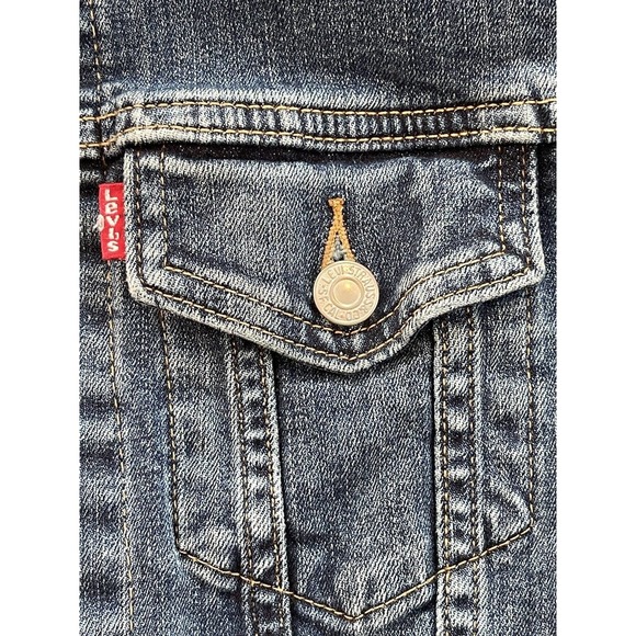 LEVI’S NWOT Denim Jean Jacket Size LARGE Youth Blue - Picture 4 of 4